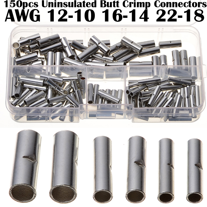 150pcs naked butt connectors 0.5-1.5mm2/1.5-2.5mm2/4.0-6.0mm2 22-10awg ̾ ䷲ ̺     ŰƮ
